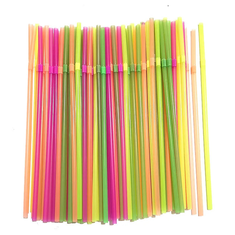 In stock wholesale disposable plastic straw soybean milk beverage thin straw black elbow independent packaging 100 pcs