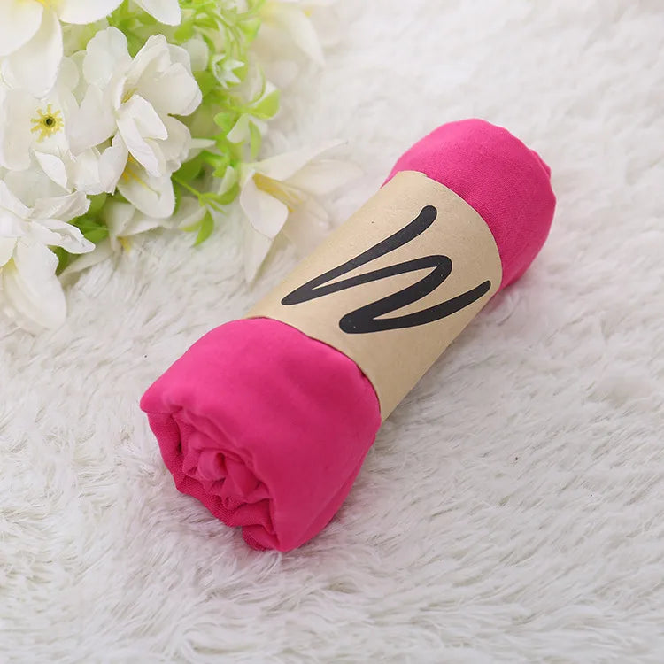 Unisex Simple Style Solid Color cotton and linen Scarf