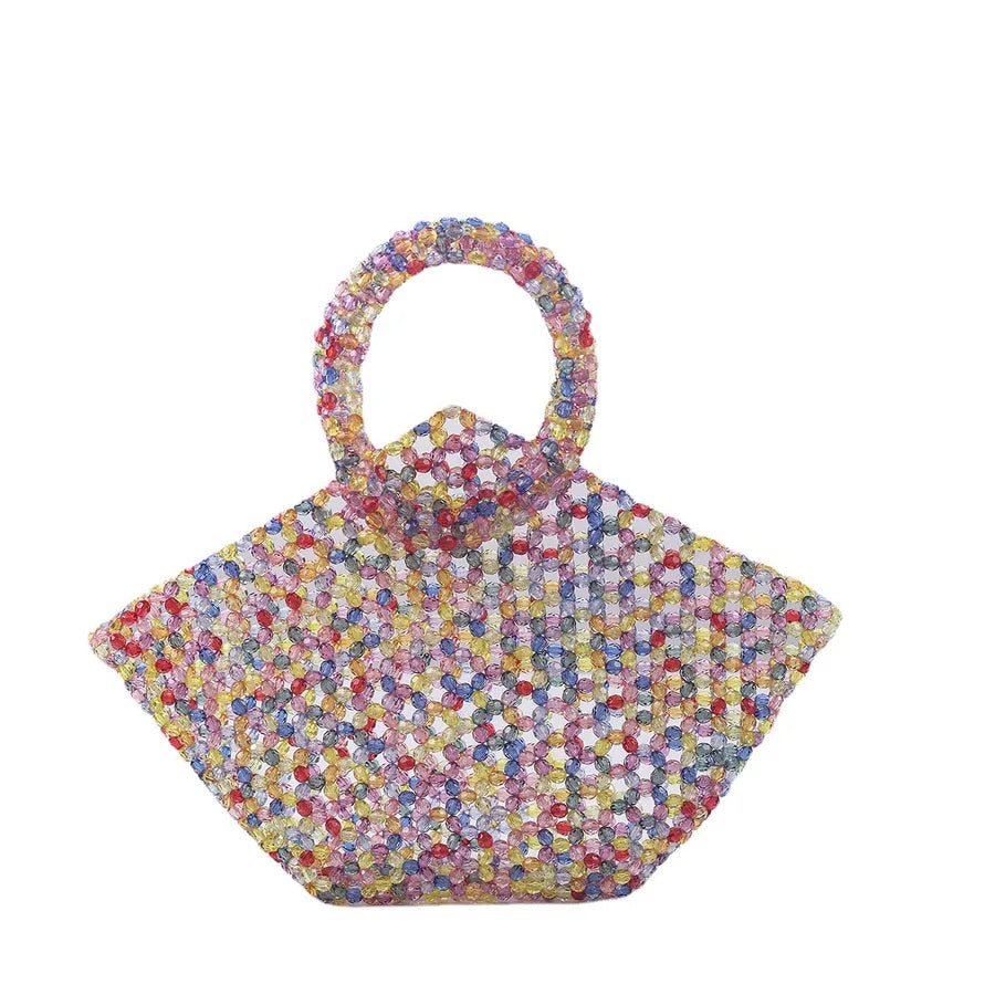 Women's Large Arylic Geometric Elegant Vintage Style Streetwear Beading Shell Open Handbag
