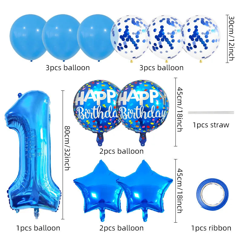 Birthday IG Style Letter Number Star Aluminum Film Party Festival Balloons