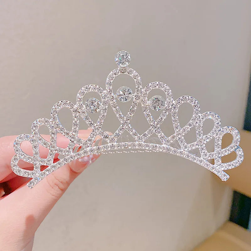 cute crown artificial crystal inlay artificial gemstones crown 1 piece