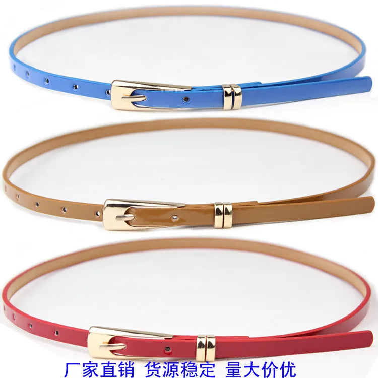 Preppy Style Simple Style Solid Color Pu Leather Alloy Plating Women's Leather Belts