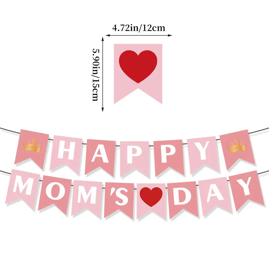 Mother'S Day Romantic Letter Heart Shape Flower Paper Party Festival Decorative Props Party Supplies Decorations 1 Piece