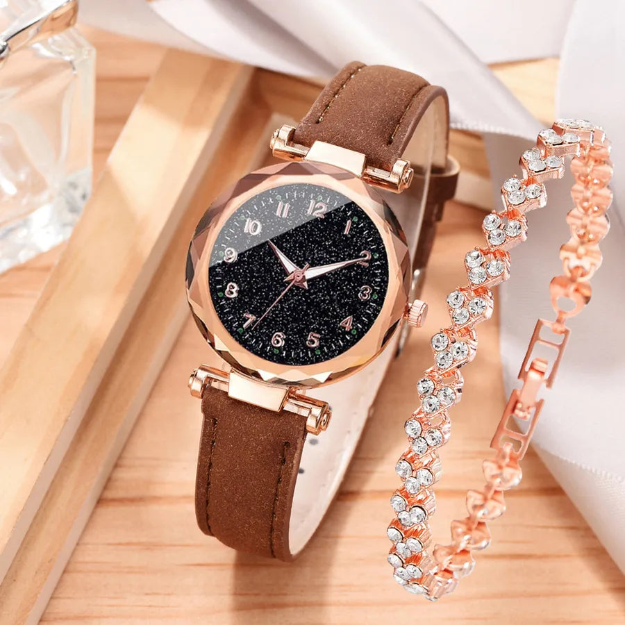 casual round buckle quartz women's watches