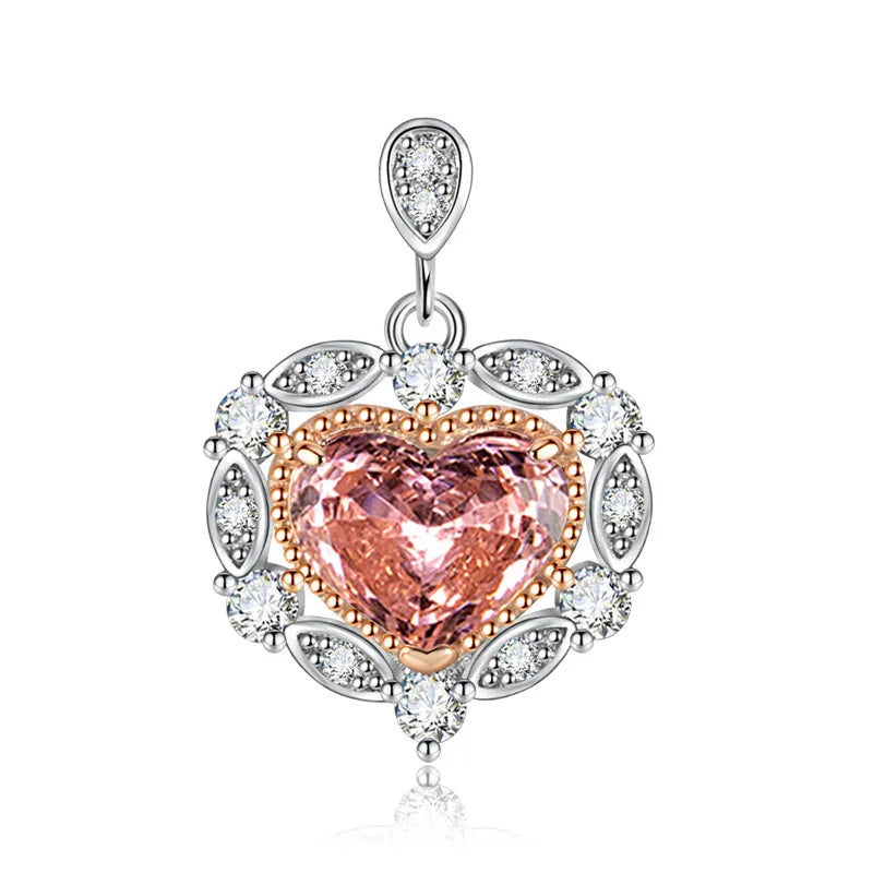 1 Piece Copper High Carbon Diamond Heart Shape Pendant
