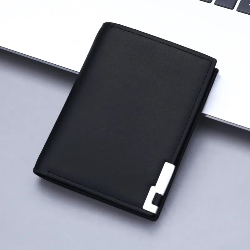 men's solid color pu leather open wallets