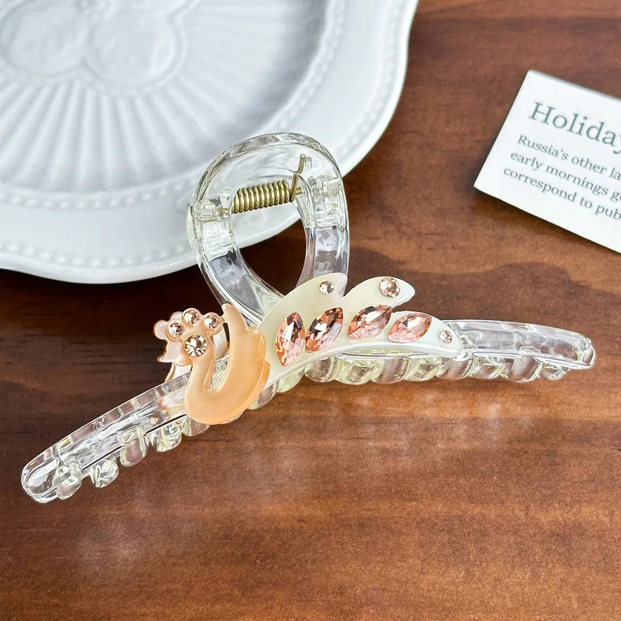 Dove High-End Acetate Hair Clip Diamond-Embedded Shark Clip Large Size Versatile Hair Accessories For Women Stylish Hair Decorations