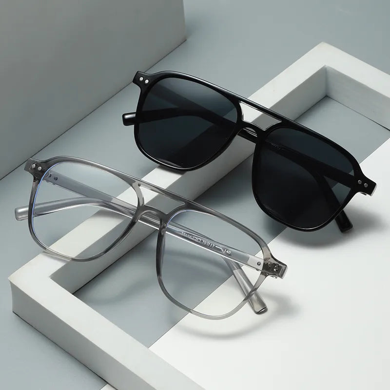 Casual Retro Streetwear Solid Color Pc Square Full Frame Men's Sunglasses