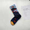 women's casual graffiti cotton crew socks a pair