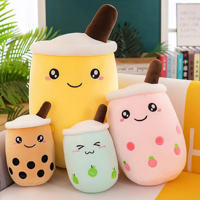 Adorable Plush Toy Milk Tea Doll Fruit Pearl Cushion Simulation Stuffed Doll Soft PP Cotton Material Cute Pillow