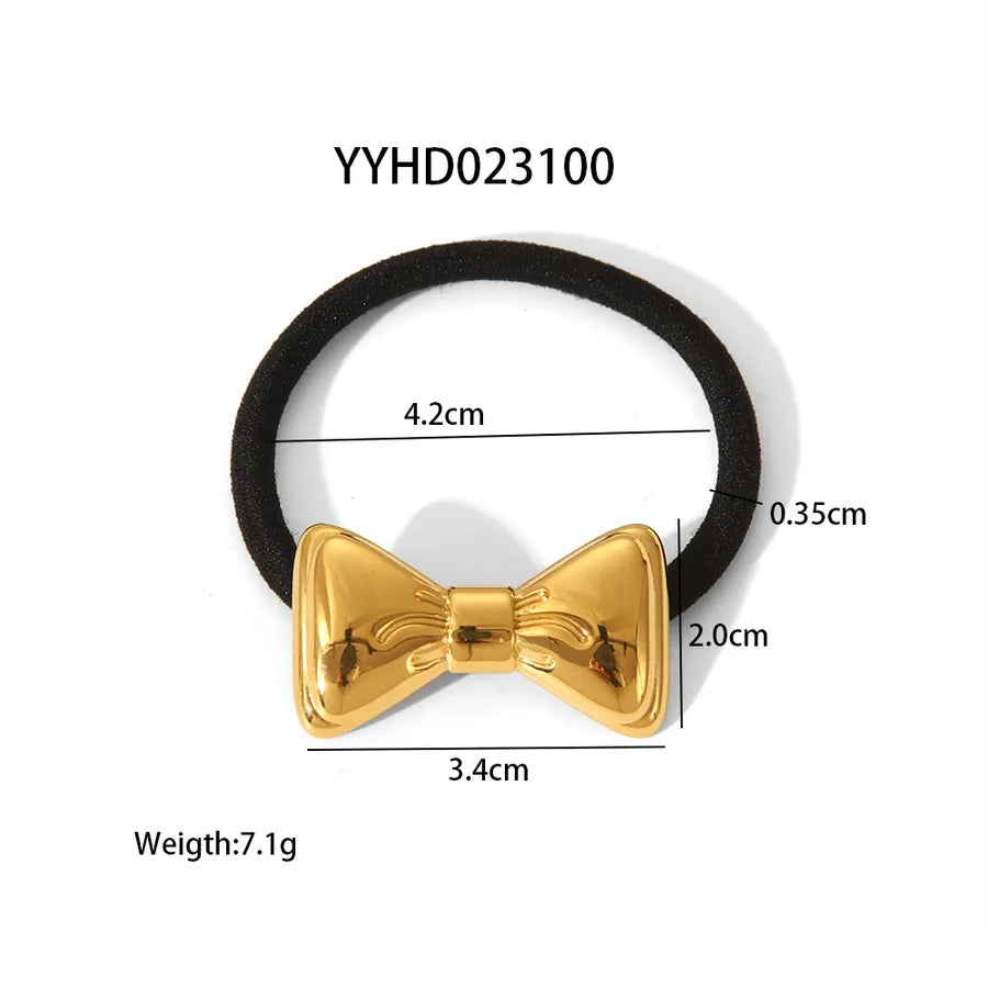 Hawaiian Simple Style Women's Girl'S Bow Knot Shell 304 Stainless Steel Synthetic Resin Scallop Bowknot Hair Tie
