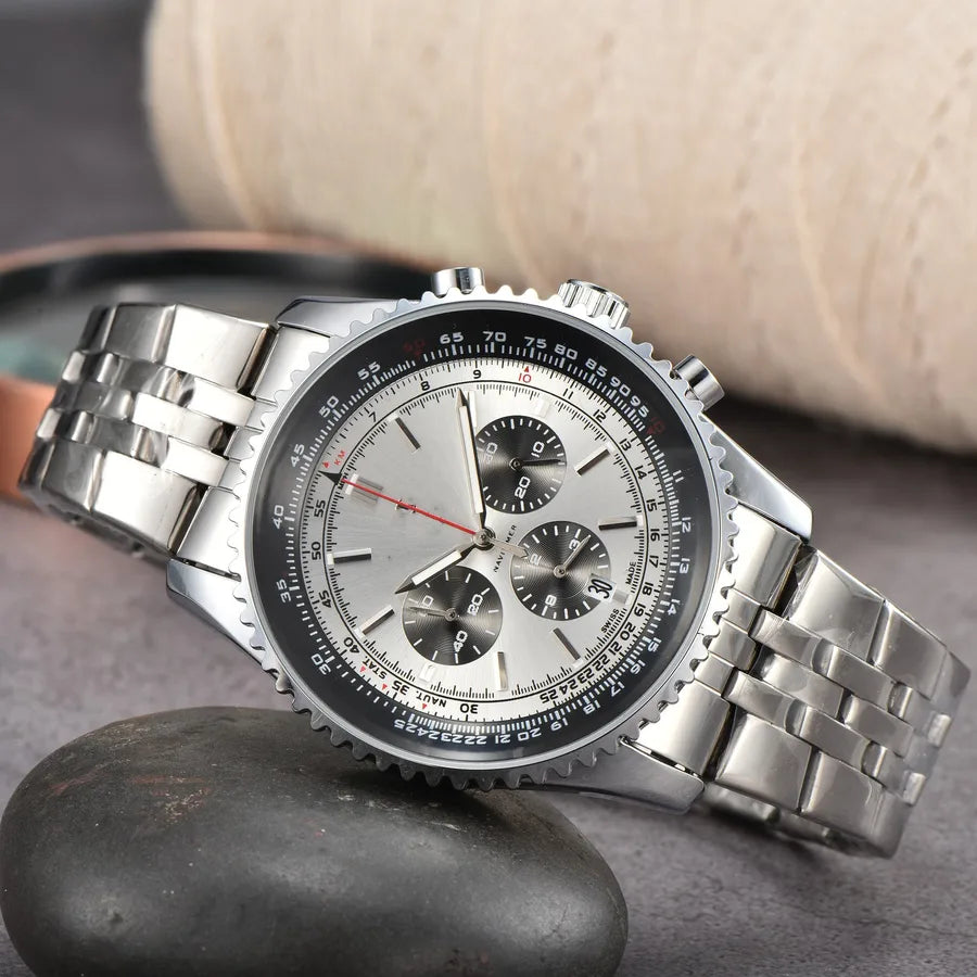 Business Simple Style Solid Color Butterfly Double Snap Quartz Men's Watches