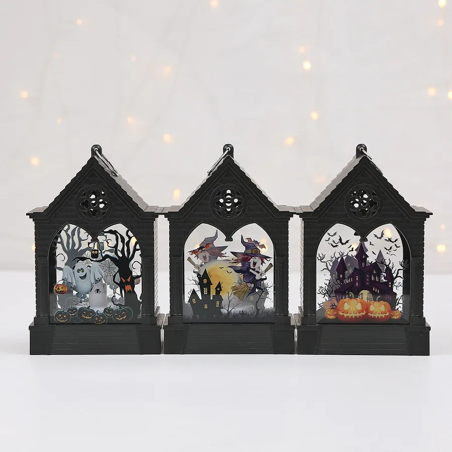 Halloween Decoration LED Lantern Electric Candle Lamp Holiday Atmosphere Decoration Table Decorations Plastic Glass Material