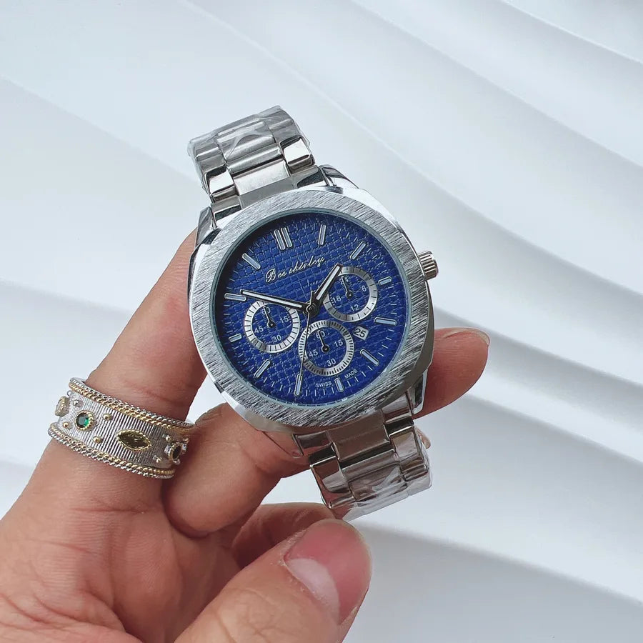 Casual Classic Style Solid Color Single Folding Buckle Quartz Watch