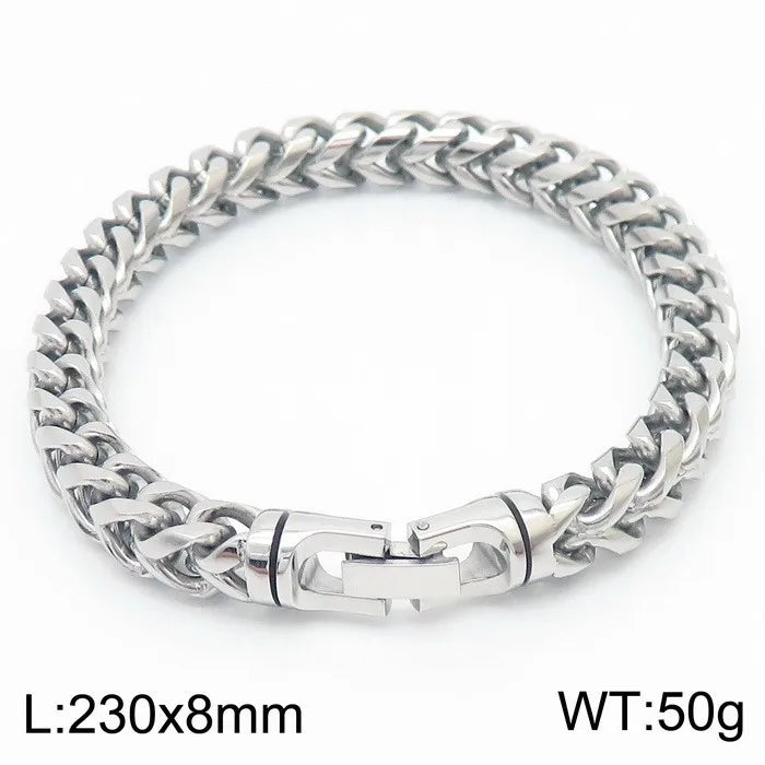 Stainless Steel 18K Gold Plated Hip-Hop Rock Plating Solid Color Bracelets