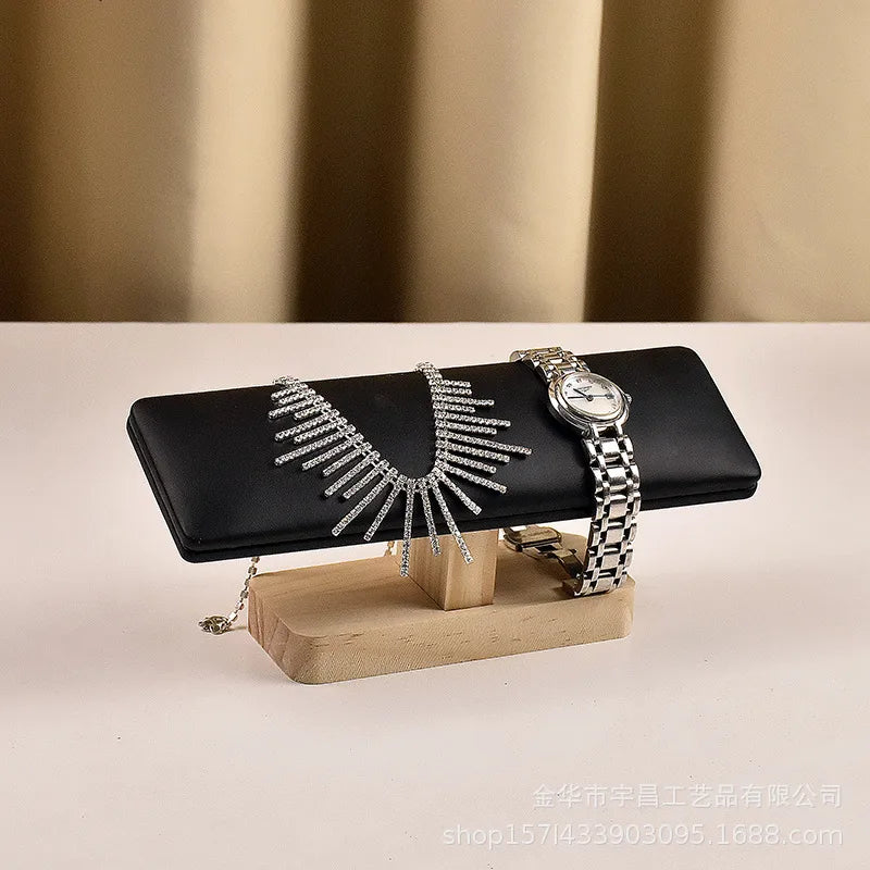 1 Piece Pu Leather solid wood Flannel Modern Style Simple Style Solid Color Jewelry Display Jewelry Rack