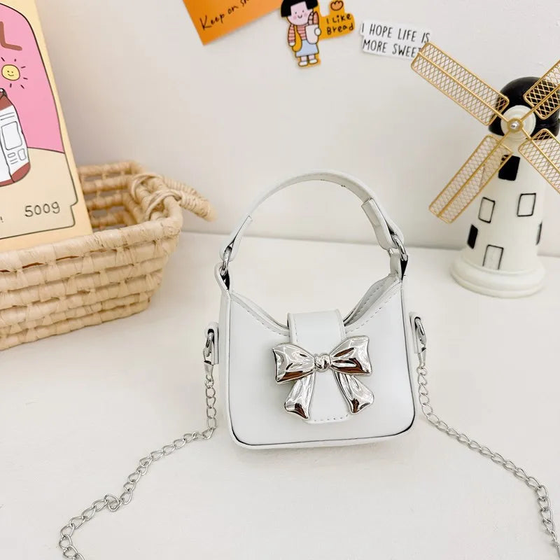 Children's Bag  New Candy Color Bow Mini Handbag Girl's Parent-child Chain Crossbody Bag Red Bag
