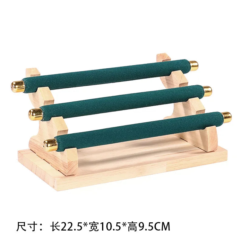 Multi-Layer Solid Wood Ring Stand Jewelry Display Tray Ring Storage Rack Ring Plate Ring Stick Luxury Feeling Jewelry Showcase