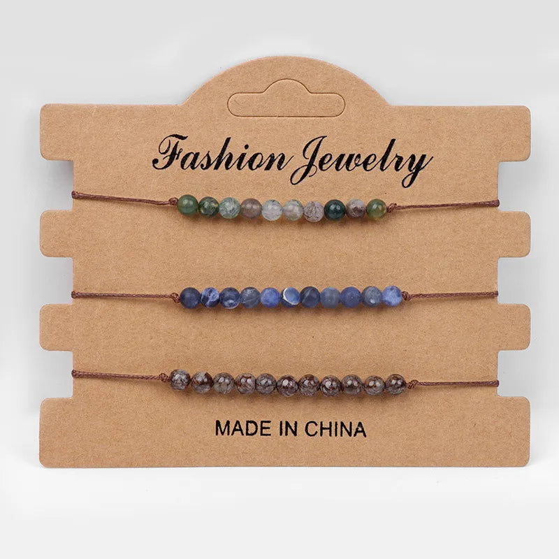 Simple Style Geometric natural stone Agate Bracelets In Bulk