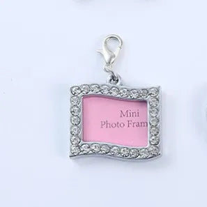 cute bone love heart round card anti-lost information board handwriting pet collar decoration
