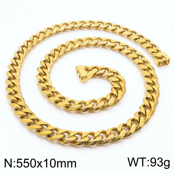Stainless Steel 18K Gold Plated Hip-Hop Plating Solid Color Necklace