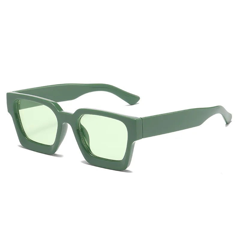 basic simple style solid color pc square full frame men's sunglasses