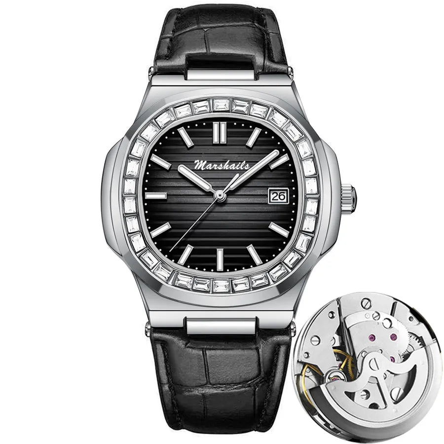 business stripe butterfly double snap quartz men's watches