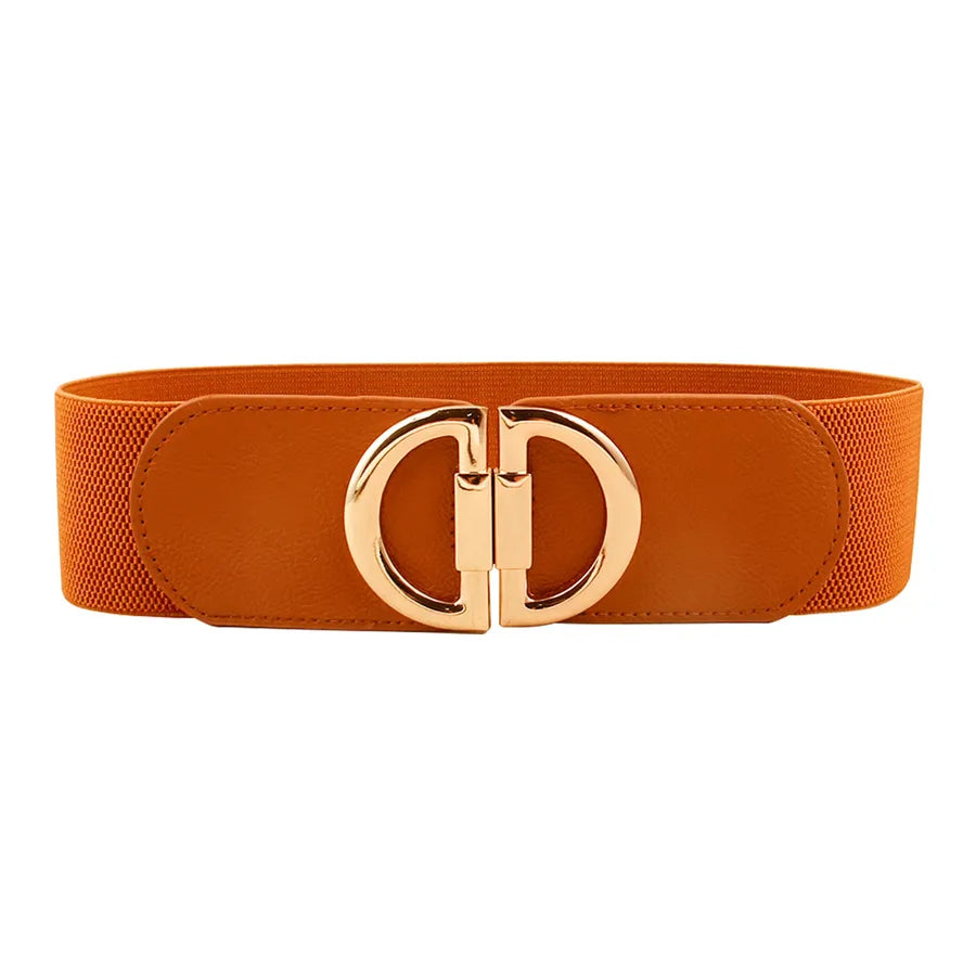 simple style solid color pu leather alloy plating women's leather belts