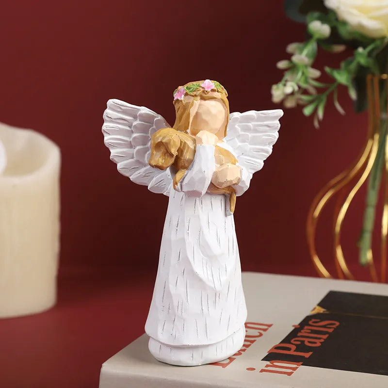 classic style angel resin ornaments artificial decorations