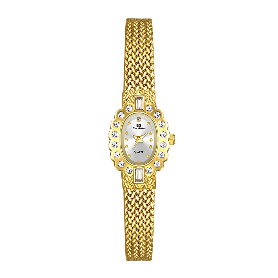 Retro Classic Style Solid Color One Piece Buckle Quartz Watch