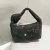 Women's Arylic Rhinestone Solid Color Streetwear Square Zipper Underarm Bag