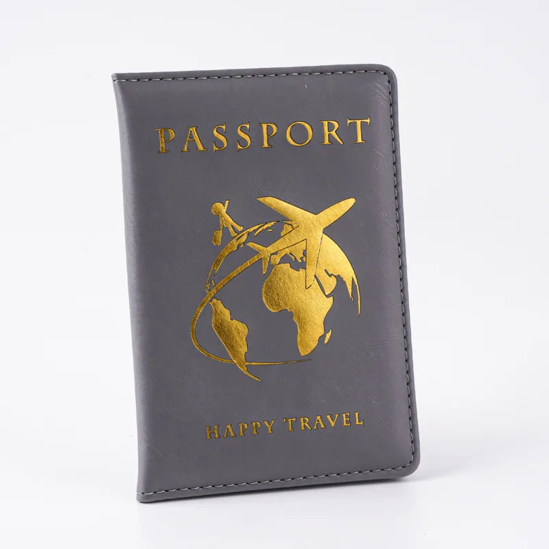 Unisex Basic Classic Style Solid Color Pu Leather Passport Holders