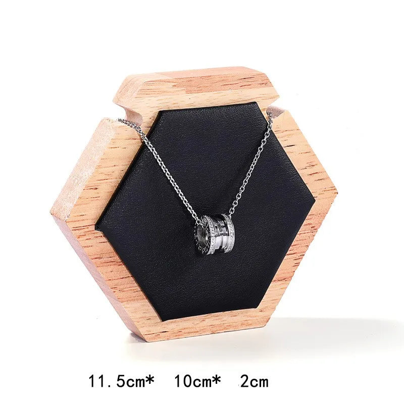 Simple Style Hexagon solid wood Patchwork Jewelry Display