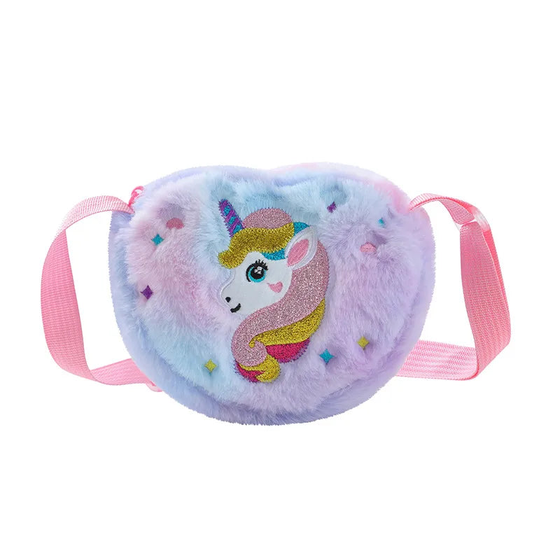 New in stock Plush Loving Heart Storage Children's Cartoon  Shoulder Bag Cute Girl's Daily Wear Crossbody