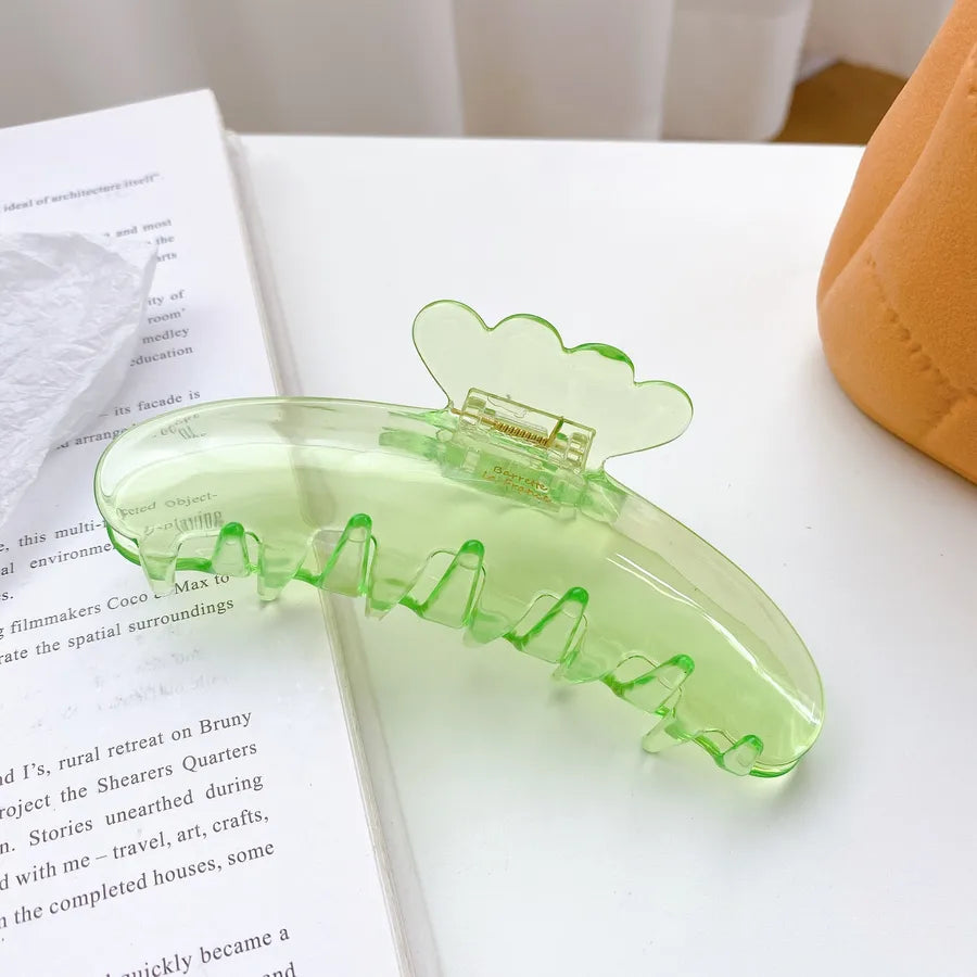 Dove Fashion New Style Bright Surface Solid Color Large Size Acetate Hair Clip Elegantly Designed Golden Label Shark Tail Clip