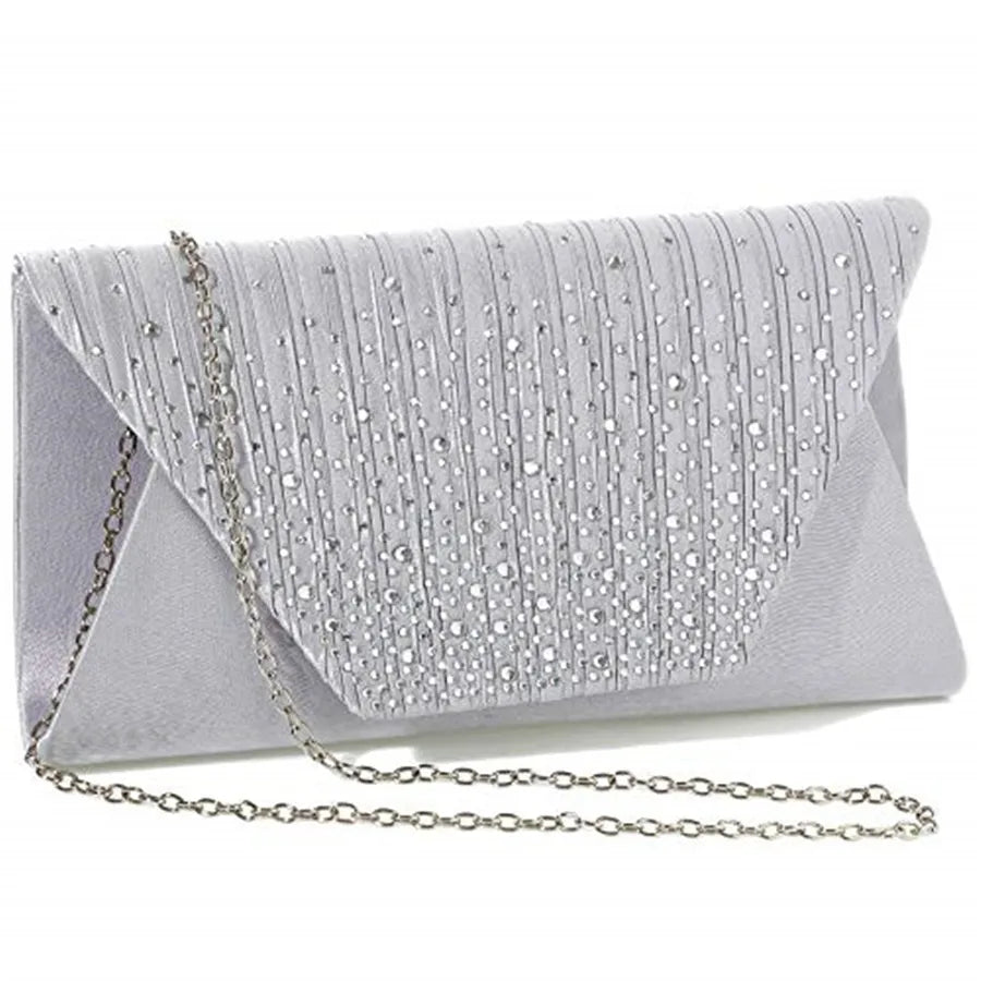 white wine red dark blue satin solid color rhinestone square evening bags
