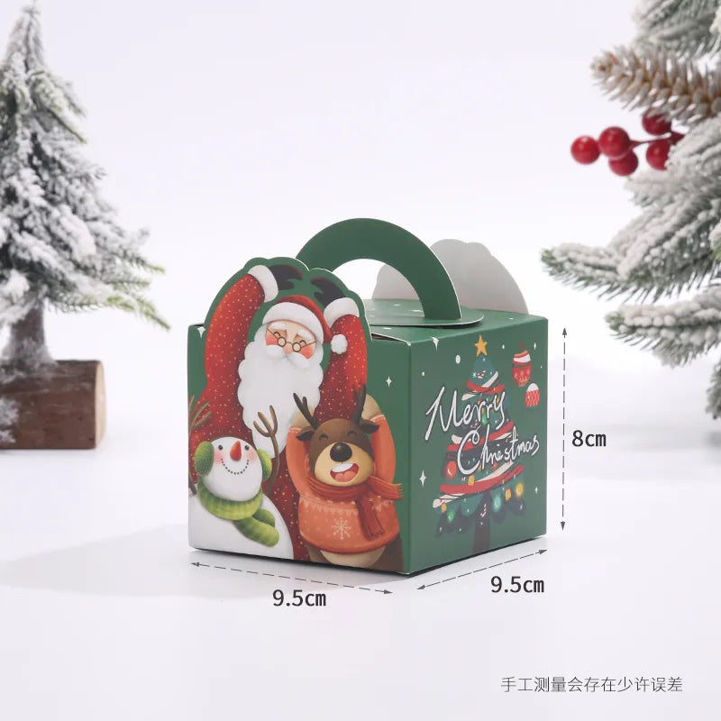 New Christmas Apple Box Handheld Peaceful Fruit Packaging Box Cartoon Christmas Gift Color Box Biscuit Candy Packaging