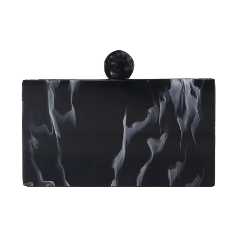 Pink Sky Blue Yellow Arylic Marble Square Evening Bags