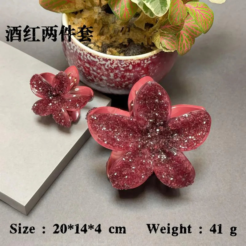 Elegant Classic Style Women's Flower Resin Hair Claws
