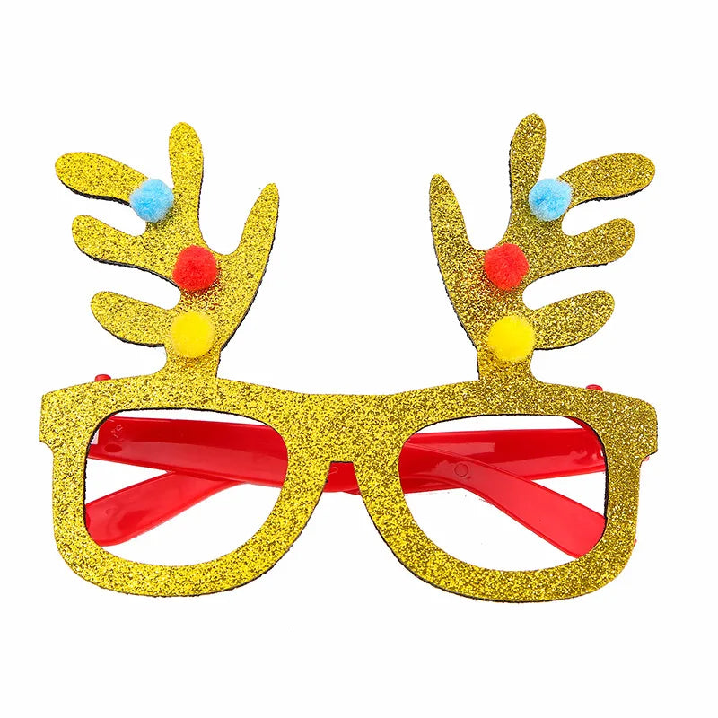 New Christmas Hairband Glasses Frame Halloween Valentine's Day Glasses Santa Claus Glasses Party Christmas