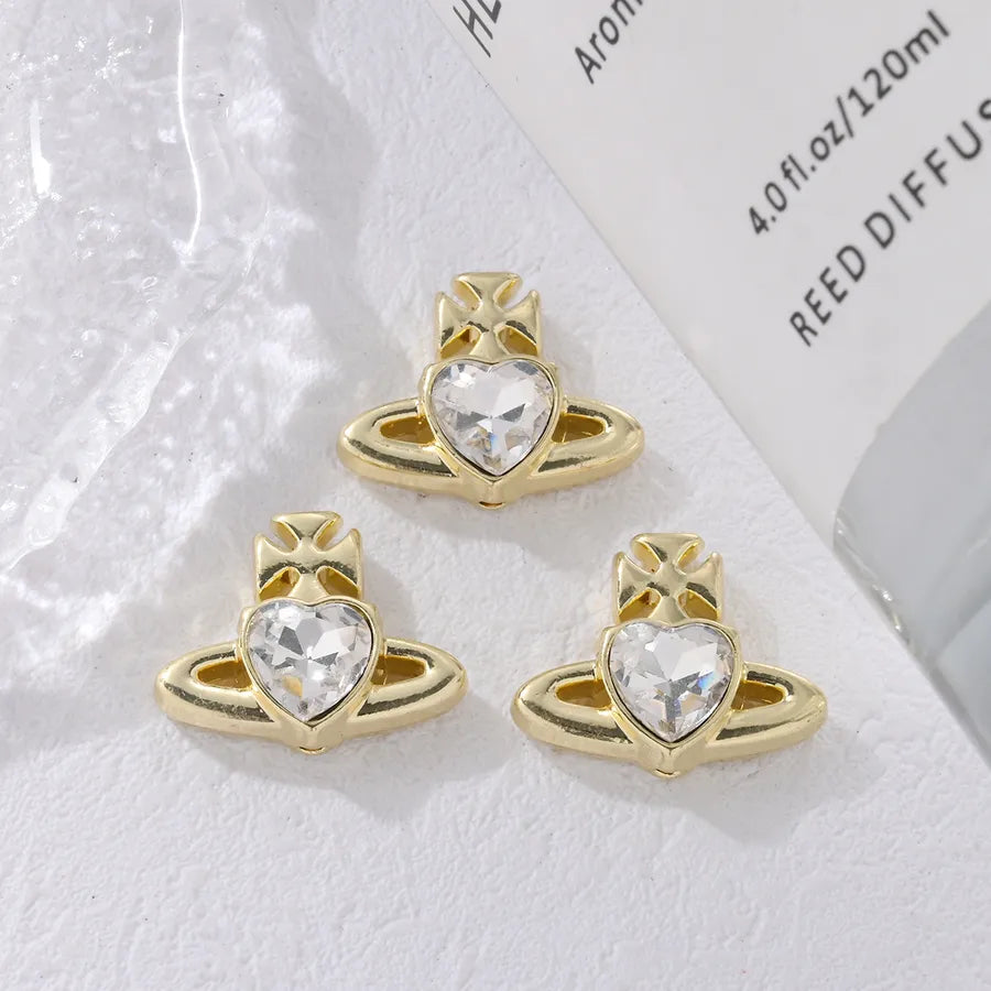 3 Pieces Diameter 3mm Hole Under 1mm Alloy Zircon Letter Beads