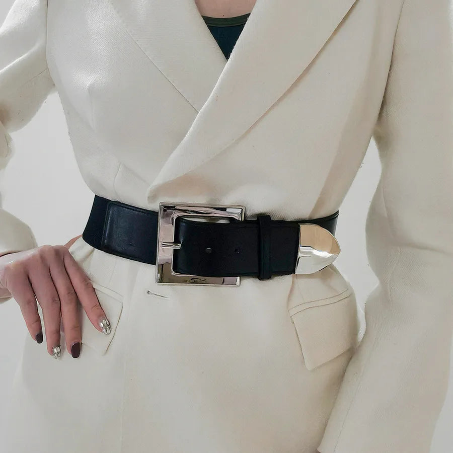 basic solid color imitation leather women's leather belts