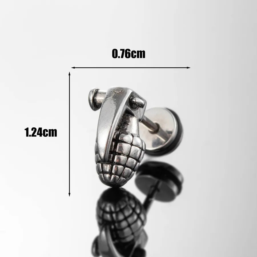 1 Piece Hip-Hop Vintage Style Cool Style Star Flower 316 Stainless Steel  Earrings