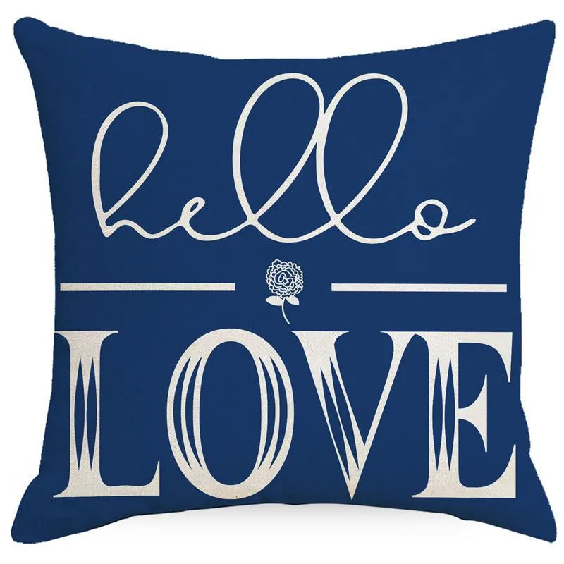 simple style classic style commute color block linen pillow cases