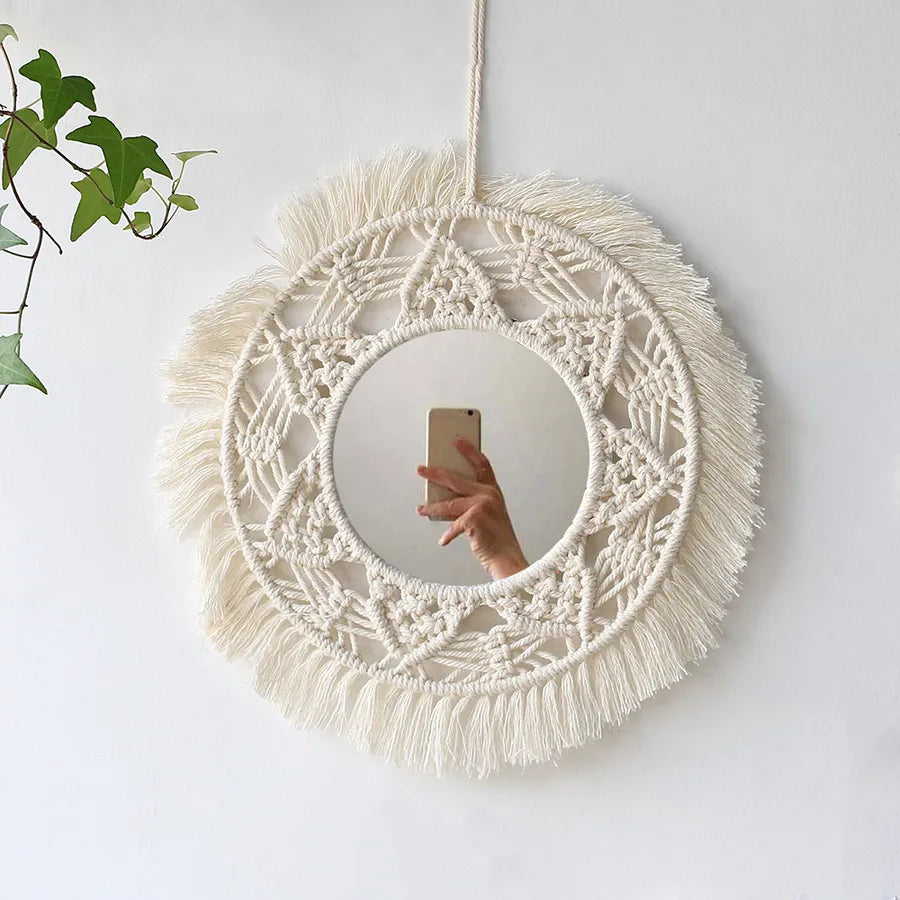 Pastoral Geometric Leaf cotton thread pendant Wall Art