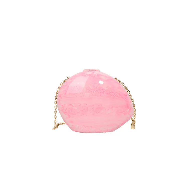 Pink Red Green Arylic Marble Oval Evening Bags