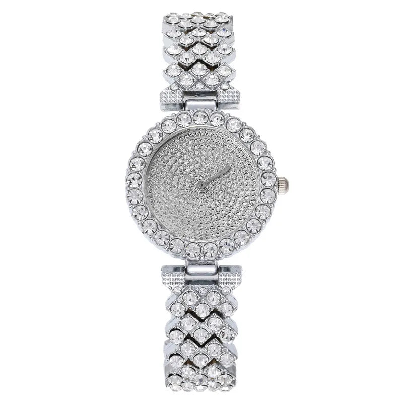Luxurious Shiny Solid Color Jewelry Buckle Quartz Women's Watches