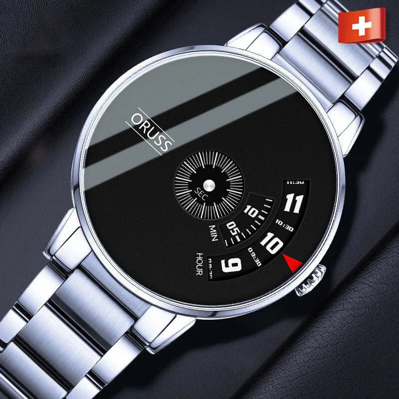 casual solid color single folding buckle quartz men's watches