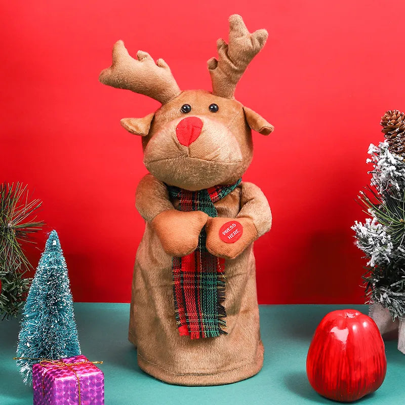 Christmas Cartoon Style Pastoral Elk Plastic Holiday Festival Ornaments