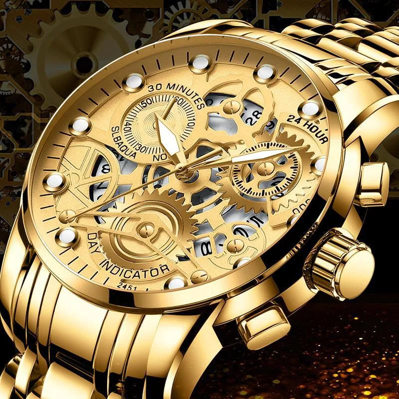 business round double side snaps quartz men's watches